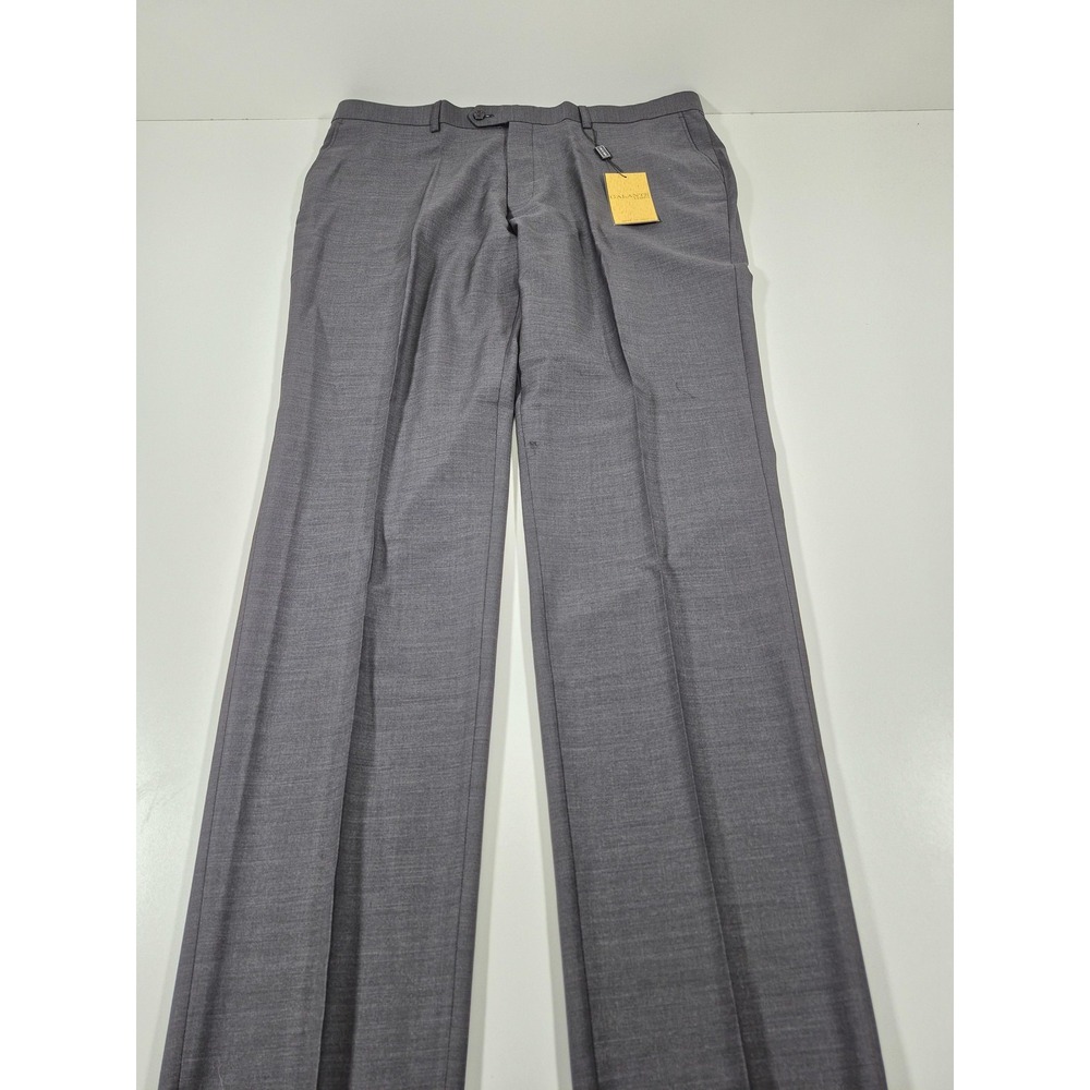 Galante Dress Pants Mens 44x36 Gray Super 150s Wool Flat Front Lined Italy NWT
